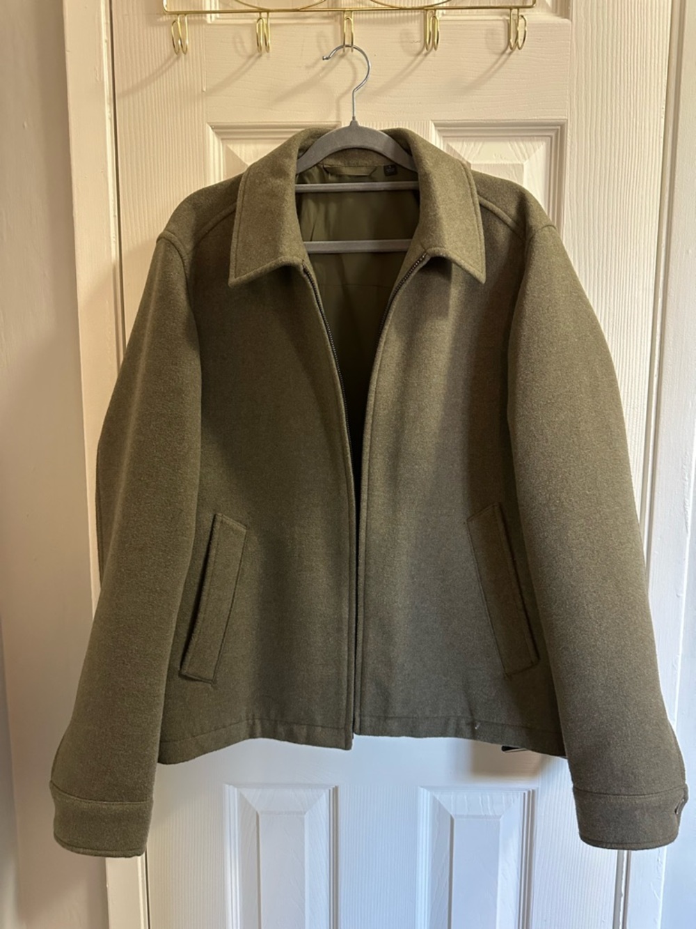 Uniqlo Olive Green Wool-Blend Jacket